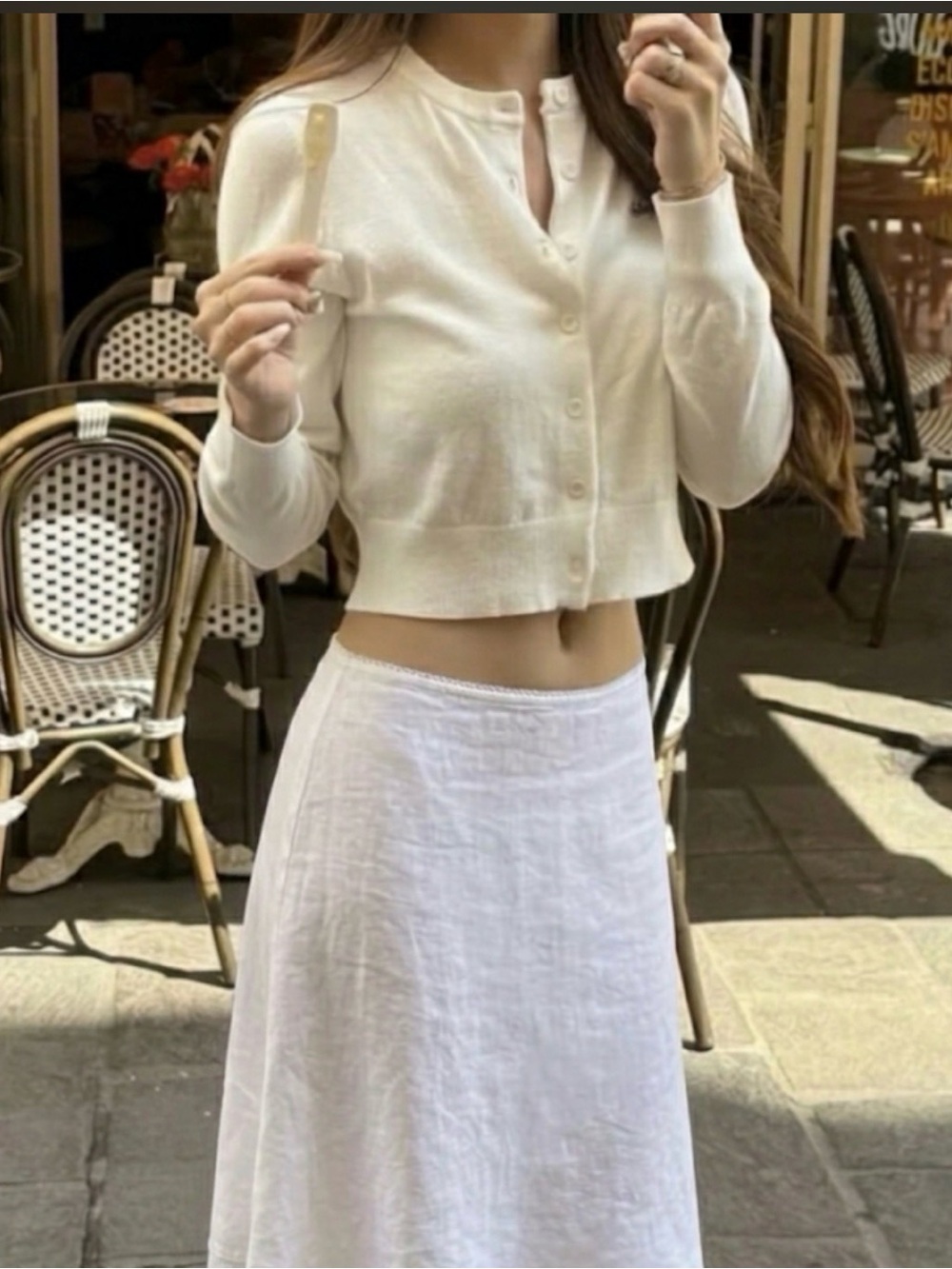 Joie White Linen Blend Midi Skirt | Size 2